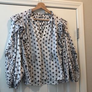 Ulla Johnson floral ruffled blouse
